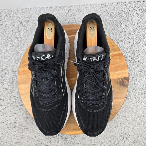 New Balance Mens 12D Fresh Foam 680v8 Black White Gym Daily Road Running Shoe - Picture 5 of 12